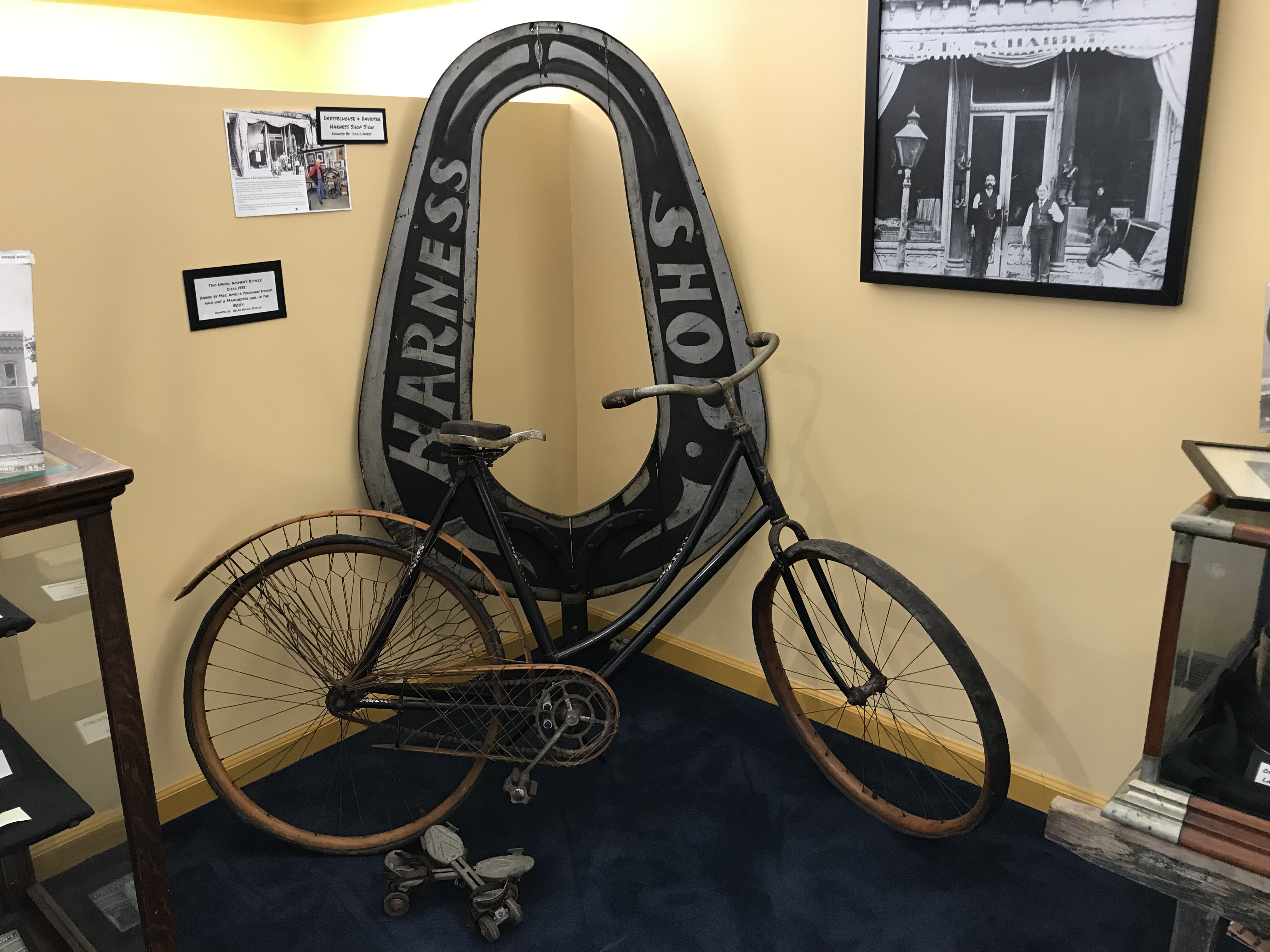 Antique bike and other items