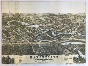 Manchester 1872 Birds Eye View