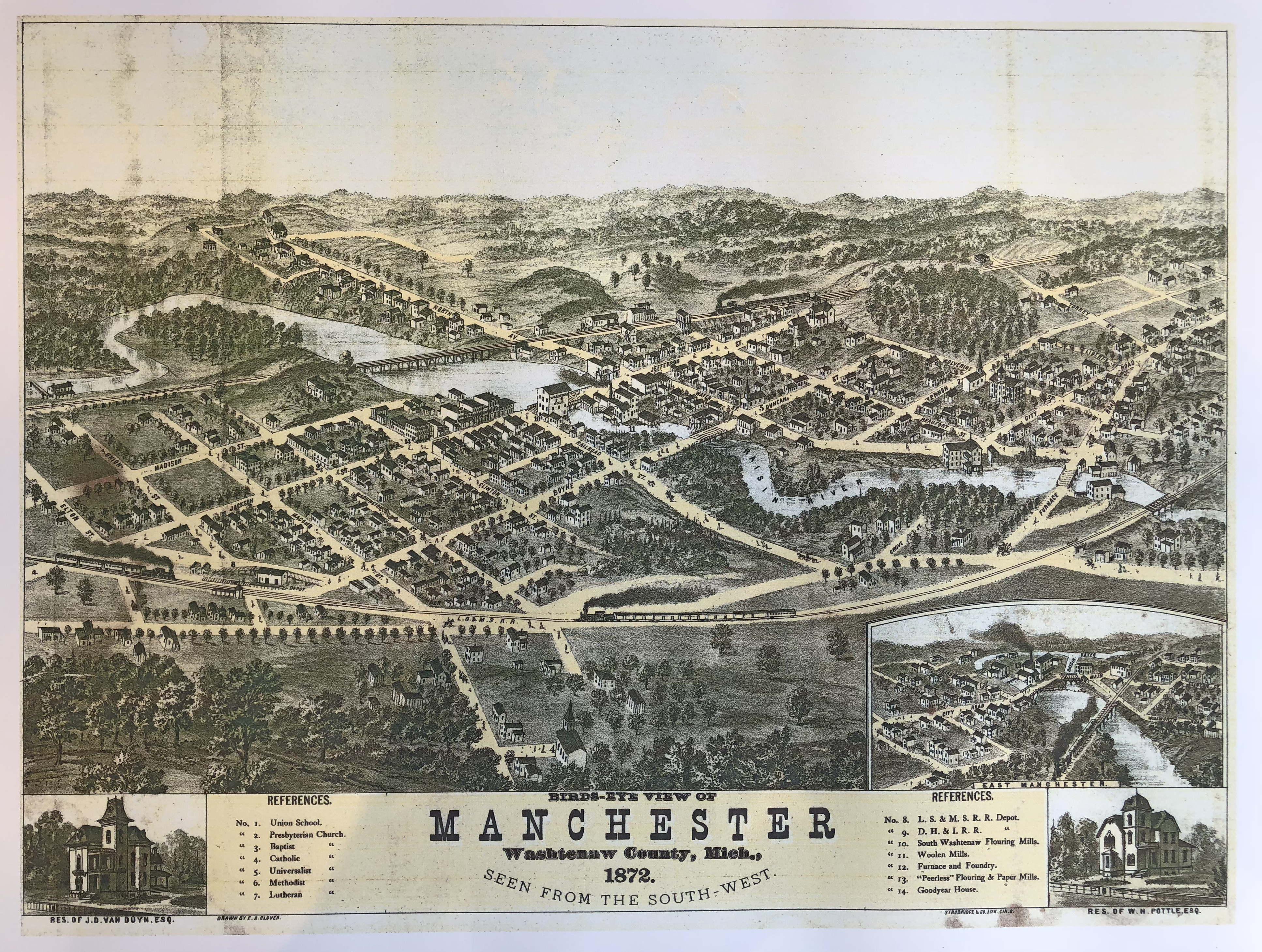 Manchester 1872 Birds Eye View Manchester 1872 Birds Eye View