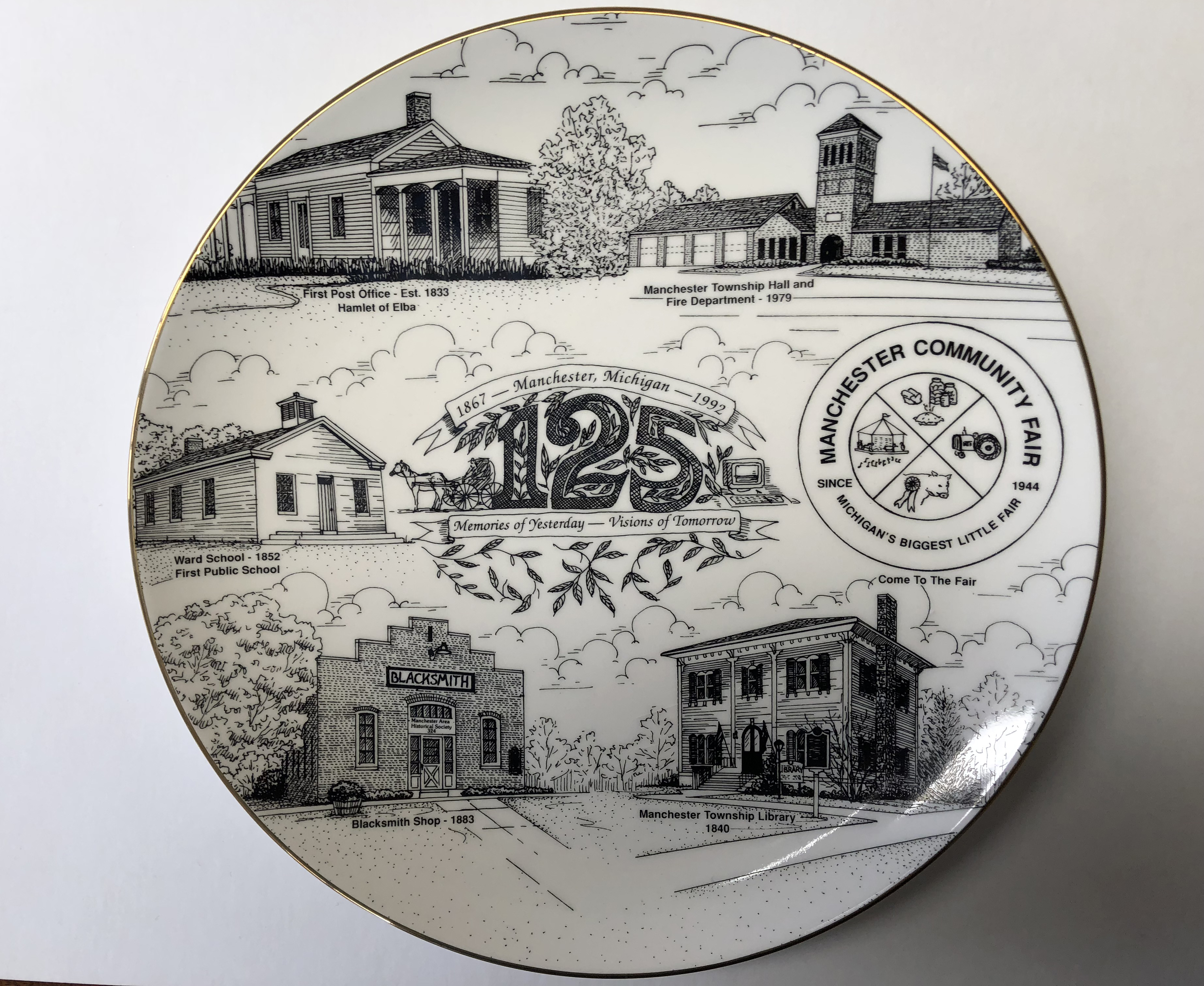 Manchester 125th Anniversary Plate Manchester 125th Anniversary Plate